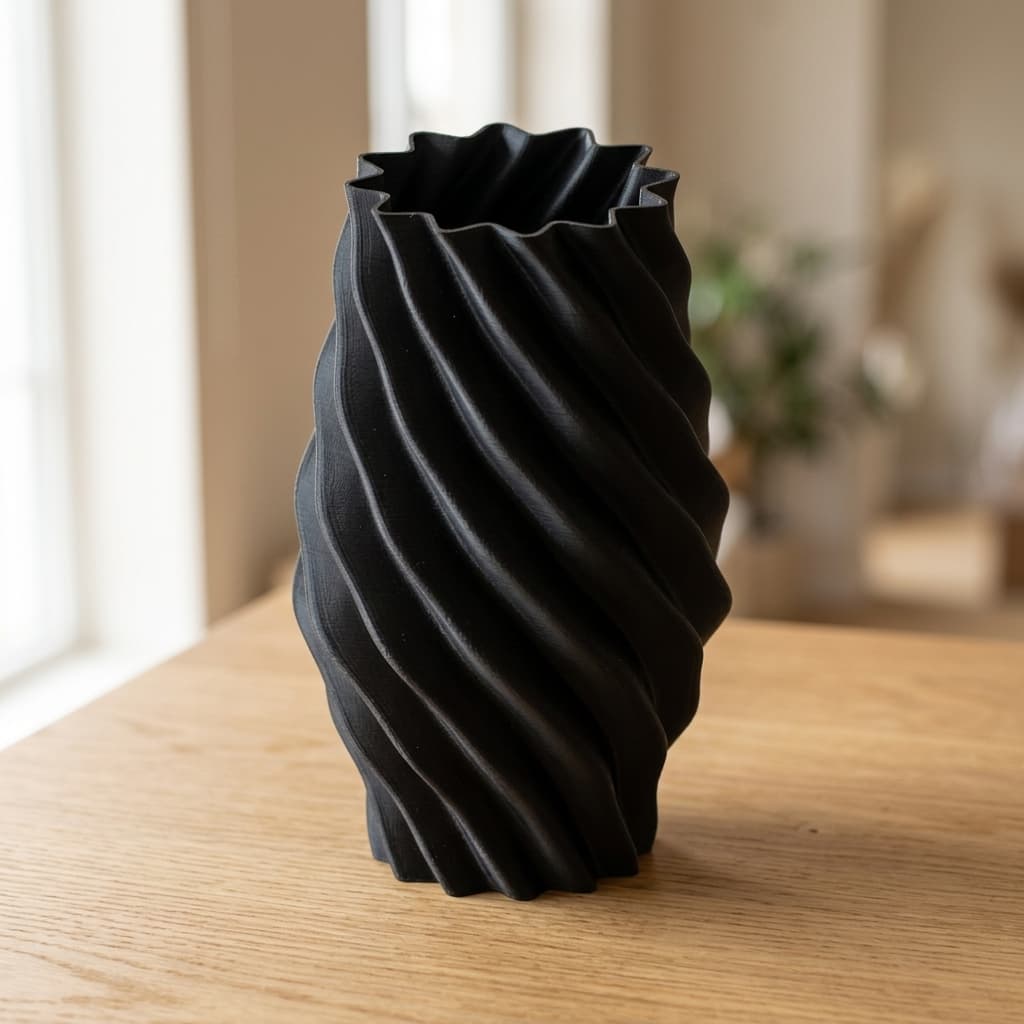 Jarrón espiral negro